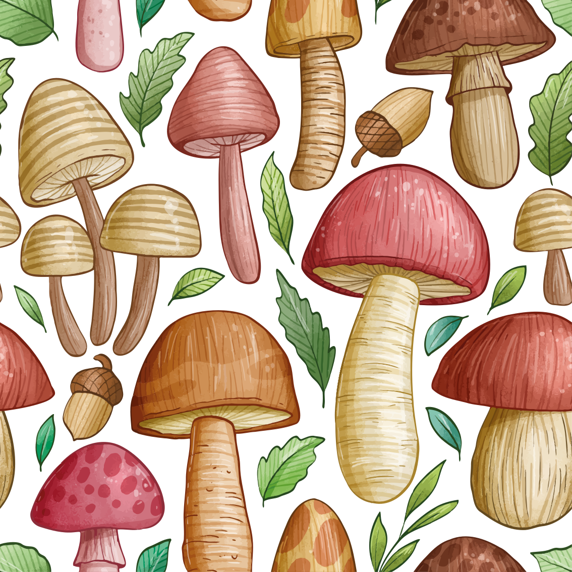 Kukkainen sieni kuvio vinyylimatto - Tenstickers