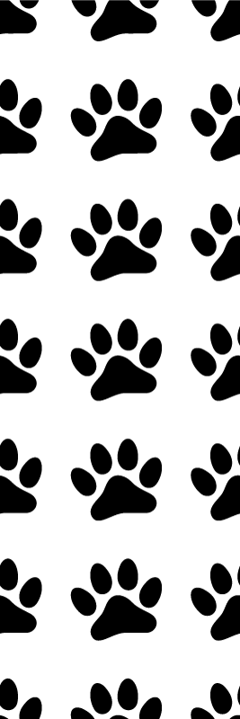 Vinyylimatto makuuhuoneeseen mustilla koiran tassunjäljillä - Tenstickers