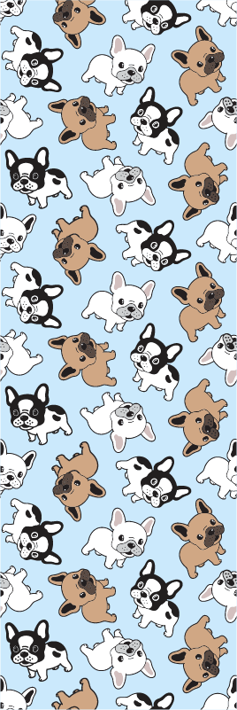 Vinyylimatto makuuhuoneeseen ranskanbulldogikuvioilla - Tenstickers