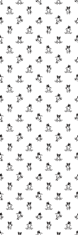 Vinyylimatto makuuhuoneeseen söpö koira skeittilaudalla - Tenstickers
