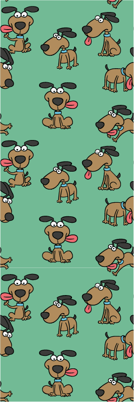 Vinyylimatto makuuhuoneeseen hauska koirakuvasto - Tenstickers
