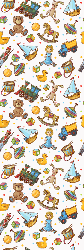 Vinyylimatto makuuhuoneeseen suloiset puulelut ja nallekarhu - Tenstickers