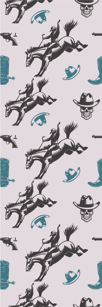 Vinyylimatto makuuhuoneeseen cowboy-teemalla - Tenstickers