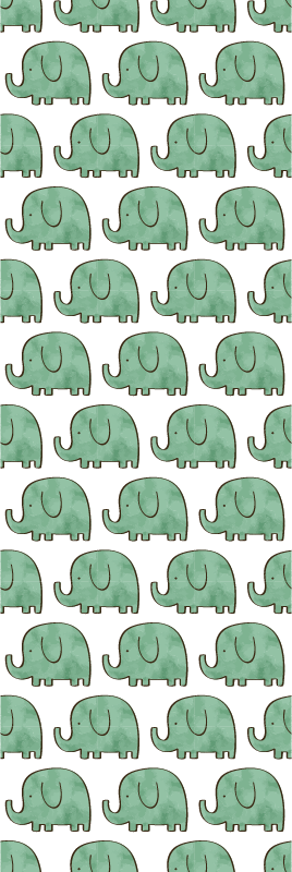 Vinyylimatto makuuhuoneeseen söpöillä elefanteilla - Tenstickers