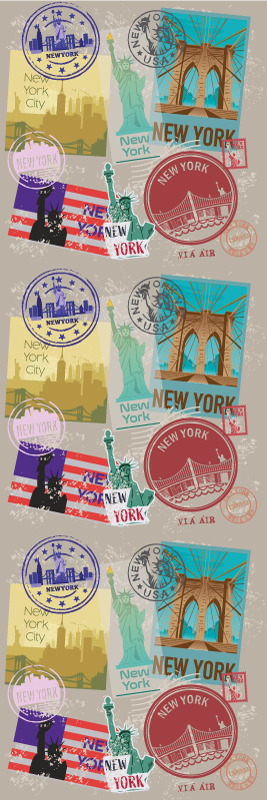 Vinyylimatto makuuhuoneeseen vanha nyc-kollaasi - Tenstickers