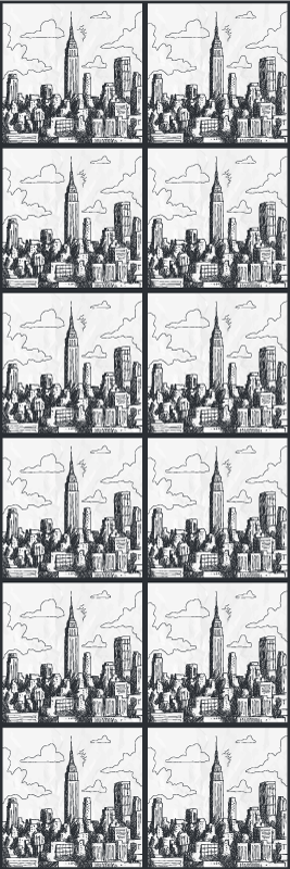 Vinyylimatto makuuhuoneeseen nyc piirroskollaasi - Tenstickers