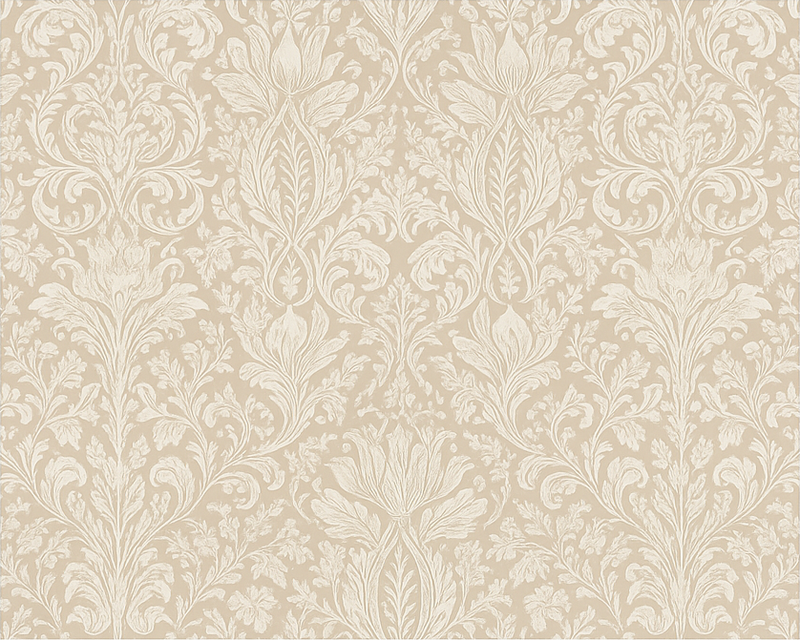 Vinyylimatto makuuhuoneeseen klassinen beige kukka - Tenstickers