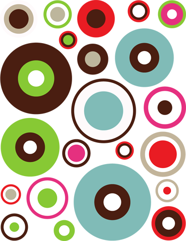 Yksinkertaiset geometriset ympyrät vinyylimatto - Tenstickers