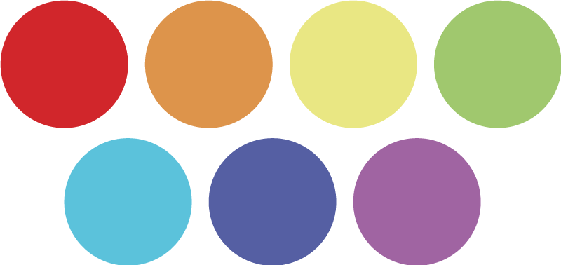 Sateenkaari isot pisteet geometrinen vinyylimatto - Tenstickers