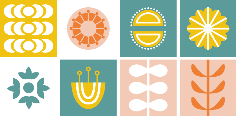 Norjalainen laatta geometrinen vinyylimatto - Tenstickers