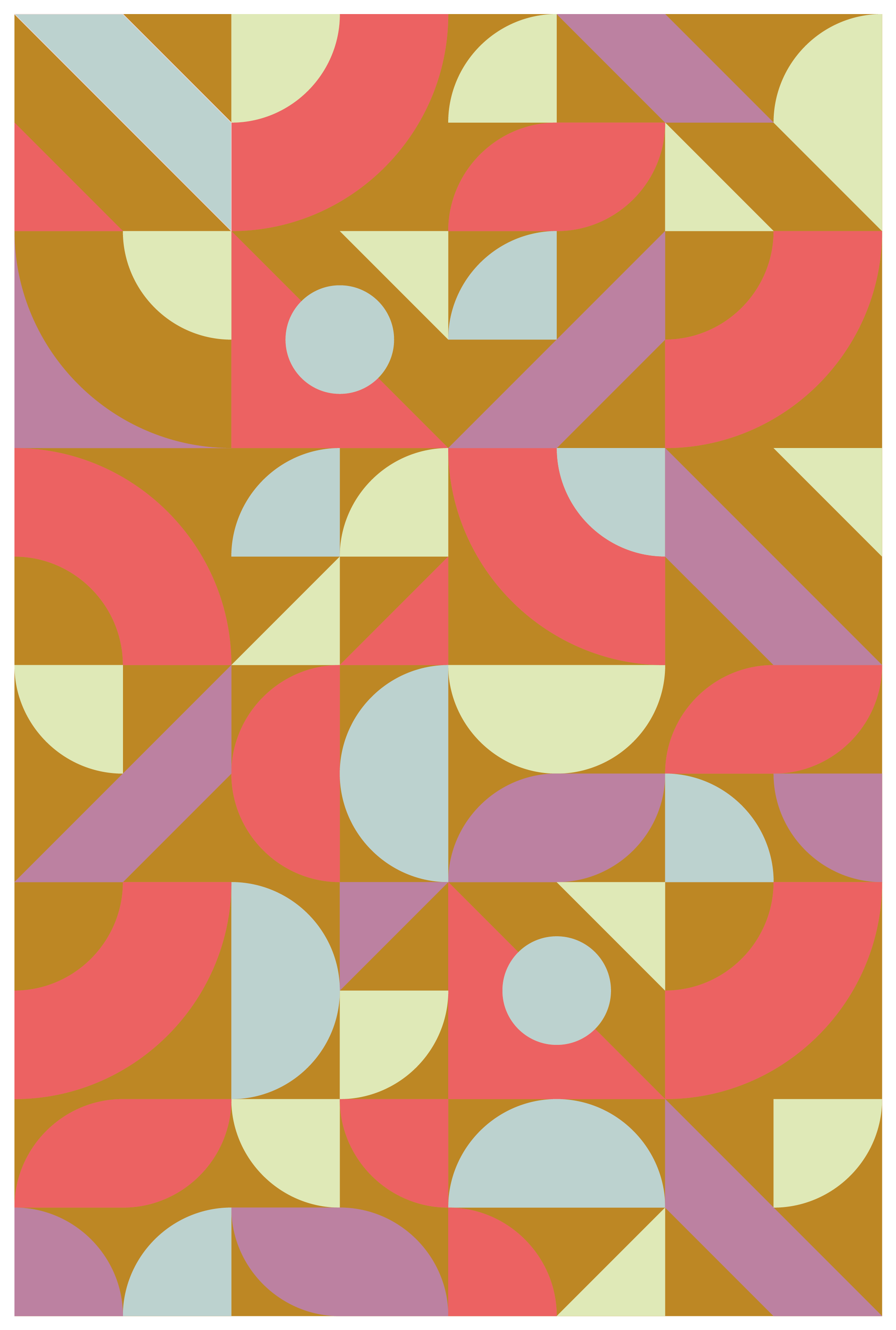 Retro värit geometrinen vinyylimatto - Tenstickers
