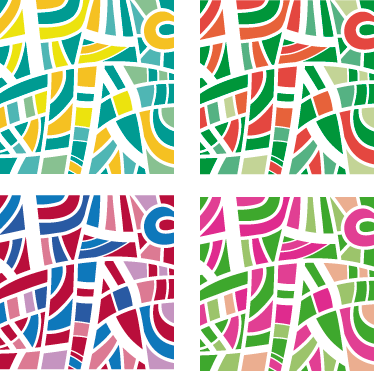 Moniväriset laatat geometrinen vinyylimatto - Tenstickers