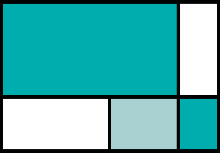 Vihreät neliöväri-lohkot geometrinen vinyylimatto - Tenstickers