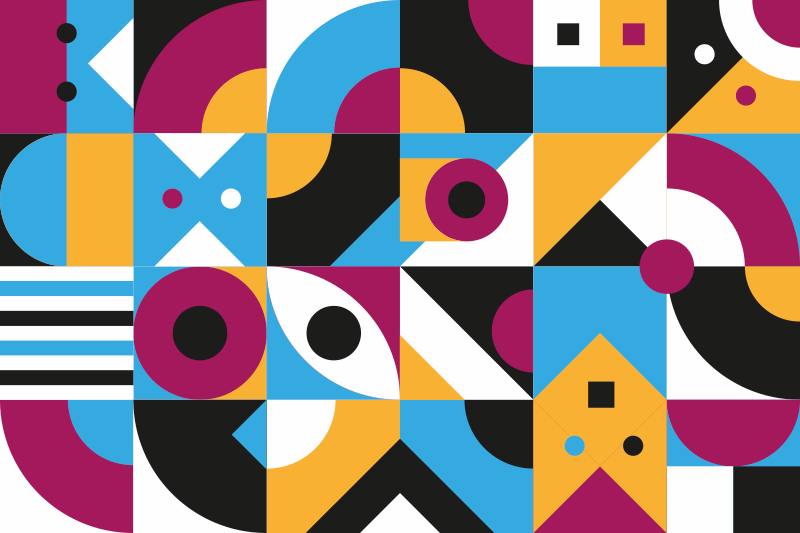 Värikkäät geometriset muodot vinyylimatto - Tenstickers