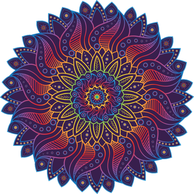 Sateenkaari mandala geometrinen vinyylimatto - Tenstickers