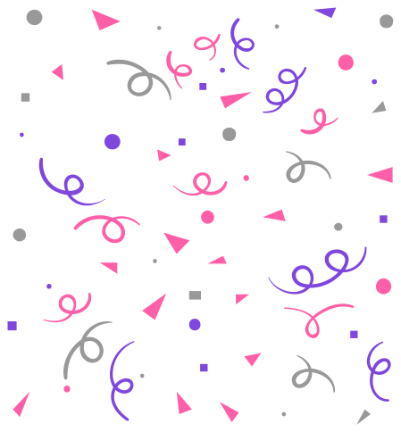 Harmaa vaaleanpunainen ja violetti konfetti vinyylimatto - Tenstickers