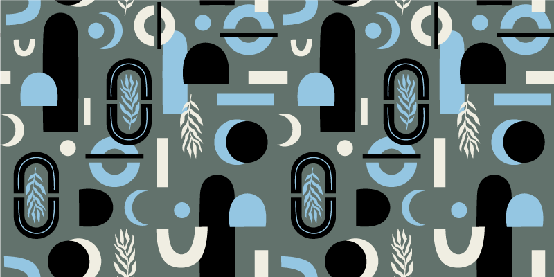 Geometrinen vinyylimatto abstraktilla taustakuviolla - Tenstickers