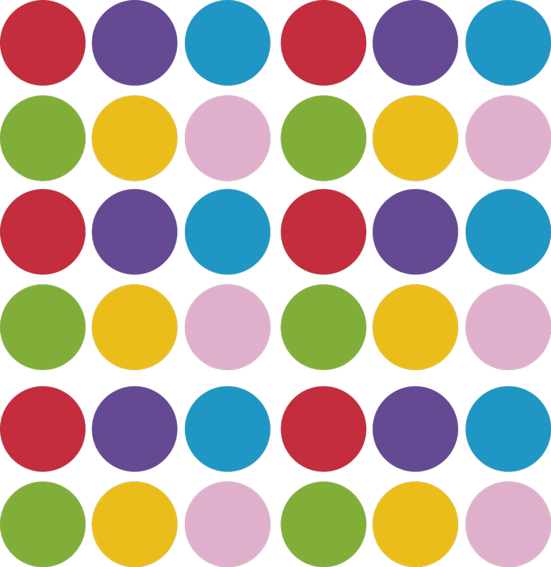 Värikäs ympyräkuvioinen geometrinen vinyylimatto - Tenstickers