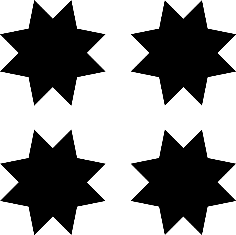 Musta tähti muodot geometrinen vinyylimatto - Tenstickers