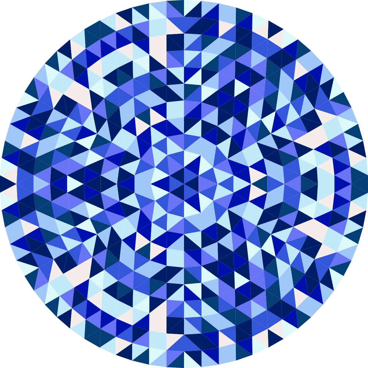 Pyöreä sininen kuvio geometrinen vinyylimatto - Tenstickers