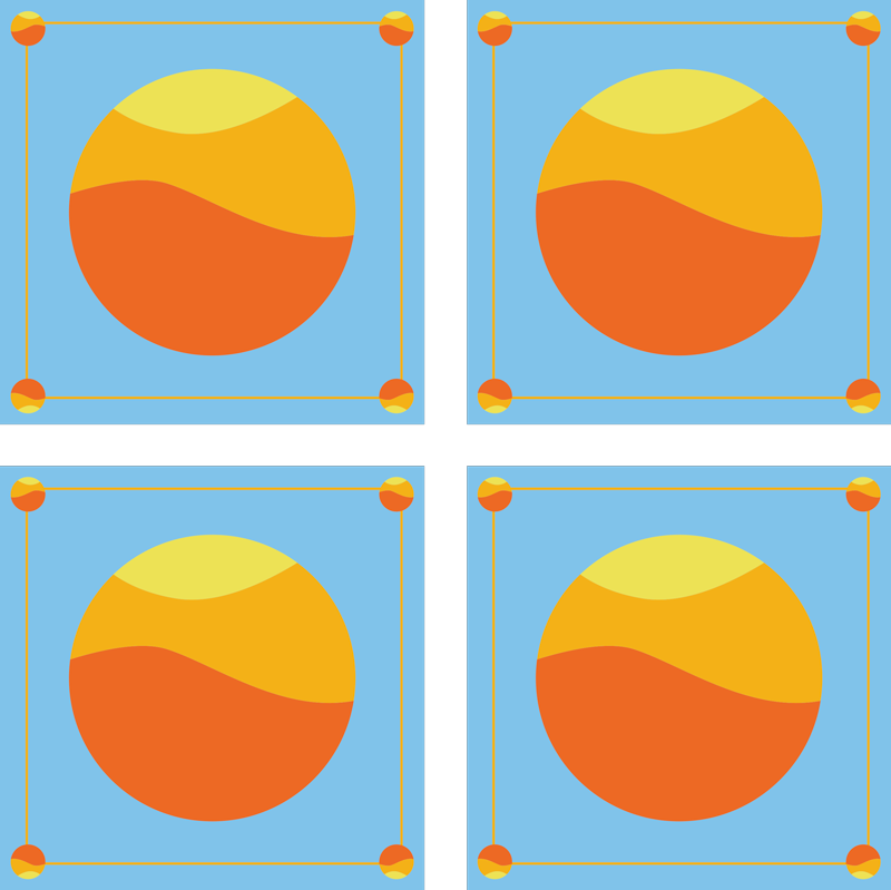 Värikkäät geometriset ympyrät - Tenstickers
