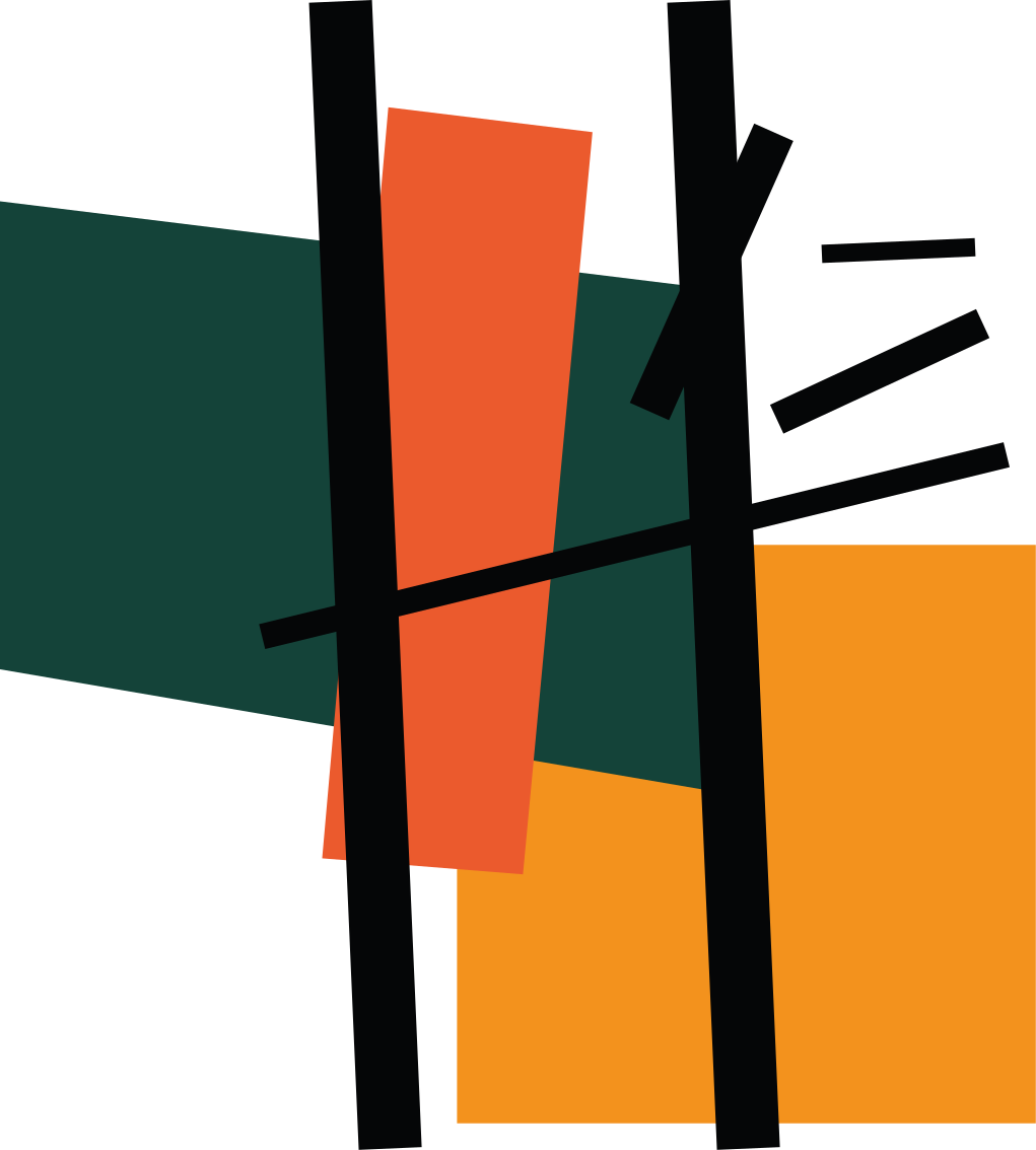 Abstraktit värisegmentit geometrinen vinyylimatto - Tenstickers