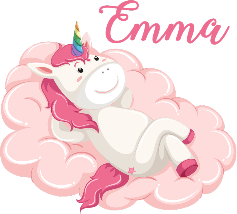 Unikoni pilvessä nimellä lastenhuone vinyylimatto - Tenstickers