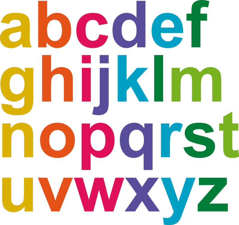 Lastenhuone vinyylimatto minimalistiset värialphabetit - Tenstickers