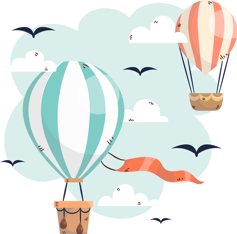 Lastenhuone vinyylimatto ilmapallot ja pilvet - Tenstickers