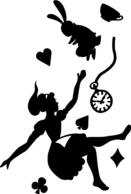 Alicia ja valkoinen kani lastenhuone vinyylimatto - Tenstickers