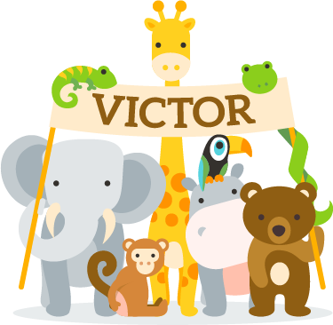 Tervetuloa eläimet nimellä lastenhuone vinyylimatto - Tenstickers