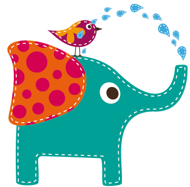 Elefantti suihkussa lastenhuone vinyylimatto - Tenstickers