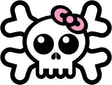 Pääkallo nauhalla lastenhuone vinyylimatto - Tenstickers