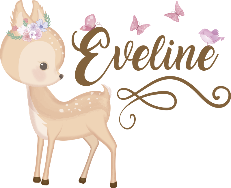 Personoitu peura-tarra lastenhuoneen vinyylimatolle - Tenstickers