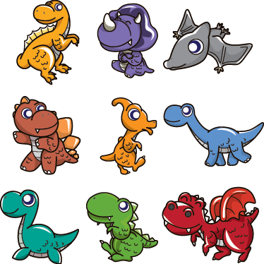 Lastenhuone vinyylimatto dinosaurustarrat - Tenstickers