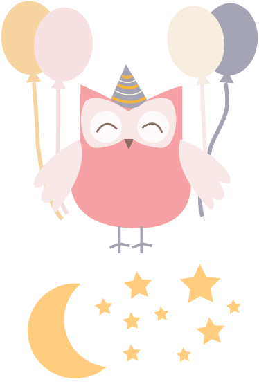 Juhliva pöllö lastenhuone vinyylimatto - Tenstickers