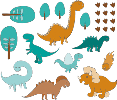 Lastenhuone vinyylimatto dinosaurusteema - Tenstickers