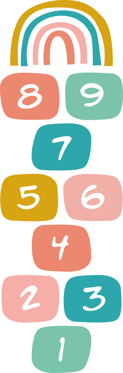 Lastenhuone vinyylimatto hyppyneliö sateenkaari - Tenstickers