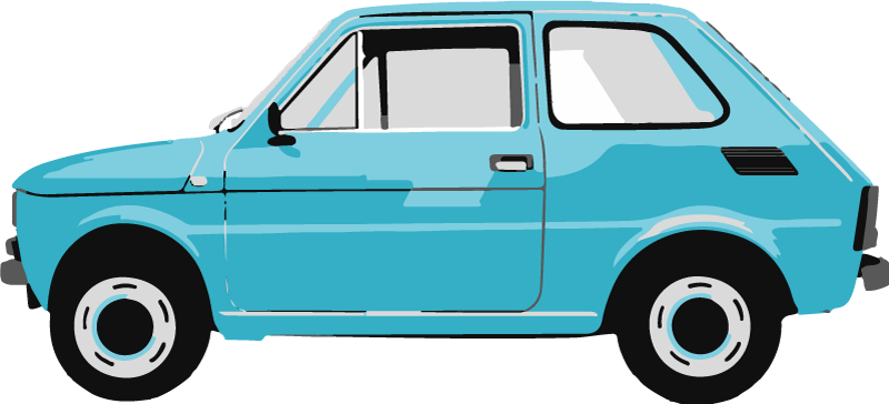 Lastenhuone vinyylimatto sininen vintage-auto - Tenstickers