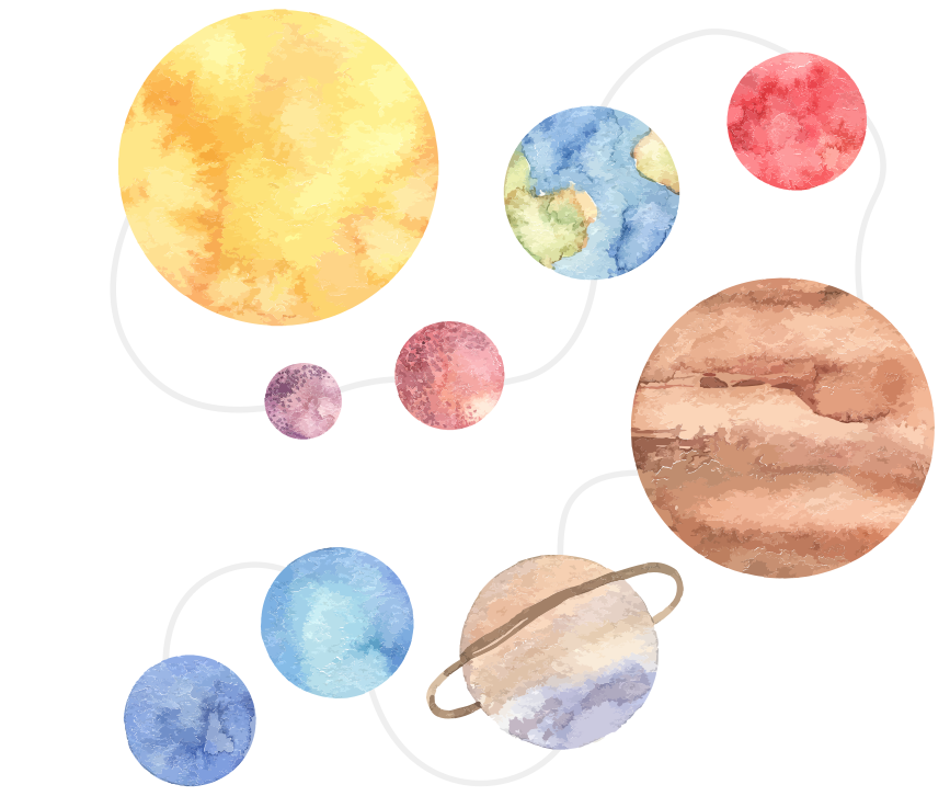 Lastenhuone vinyylimatto aurinkokuntakartta - Tenstickers