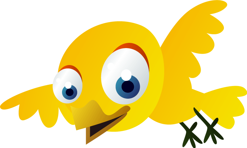 Keltainen lentävä lintu lastenhuone vinyylimatto - Tenstickers