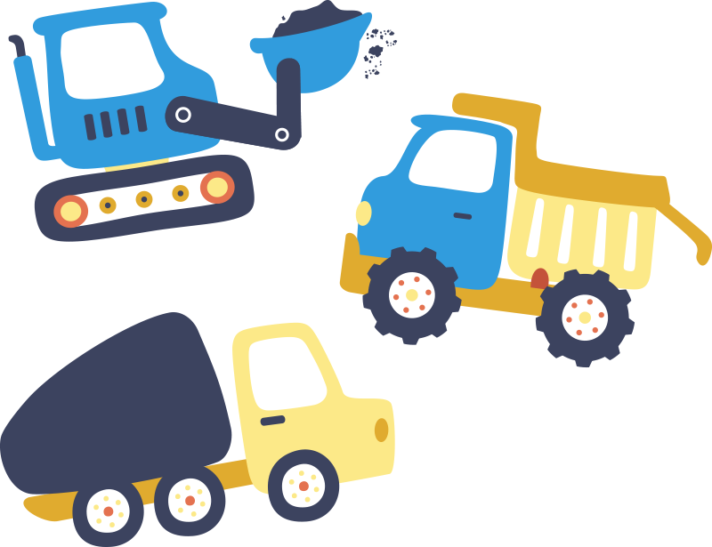Lastenhuone vinyylimatto kaivuriteemalla - Tenstickers