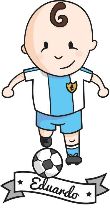 Jalkapalloilija nimellä lastenhuone vinyylimatto - Tenstickers