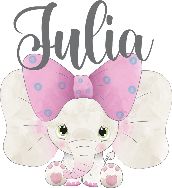 Elefantti ja vauva lastenhuone vinyylimatto - Tenstickers