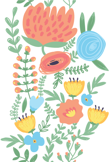 Lastenhuone vinyylimatto kukkakuviolla ovessa - Tenstickers