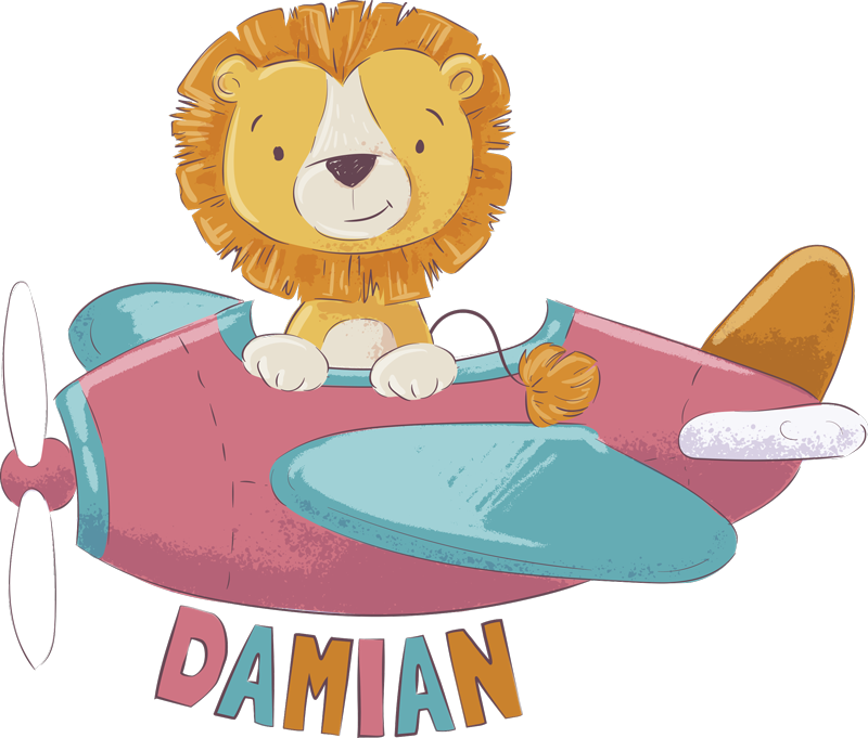 Lastenhuone vinyylimatto leijona nimellä - Tenstickers