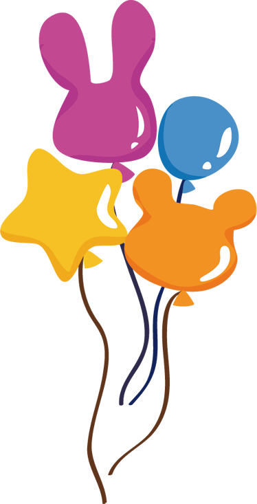 Eläinmuotoiset ilmapallot lastenhuone vinyylimatto - Tenstickers