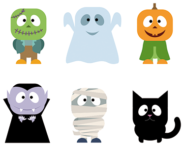 Halloweenhirviötarrat lastenhuone vinyylimatto - Tenstickers