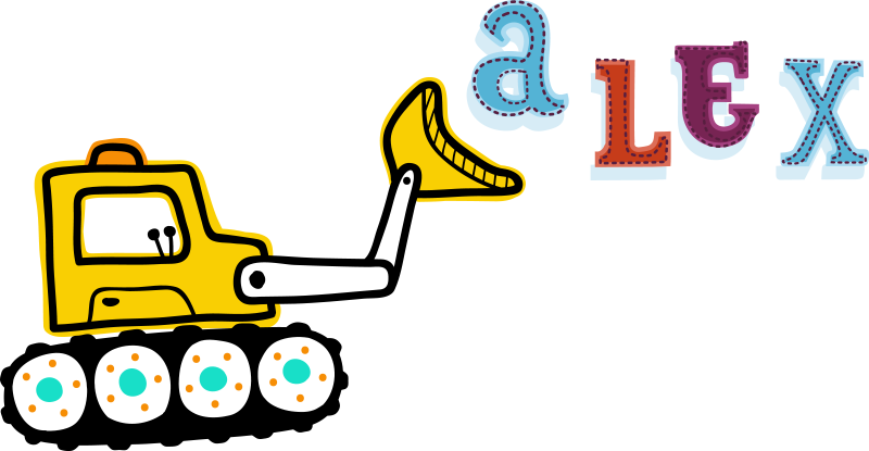 Kaivinkoneen henkilökohtainen nimi lastenhuone vinyylimatto - Tenstickers