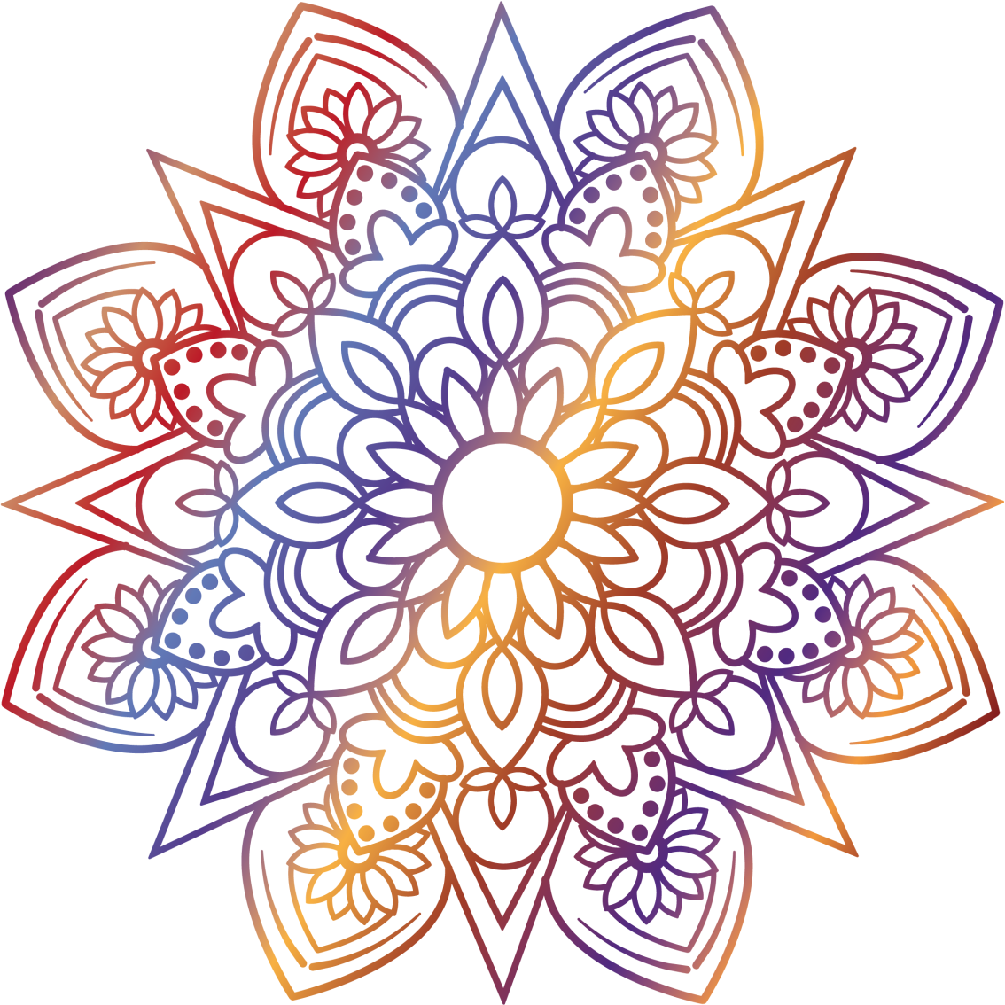 Vinyylimatto makuuhuoneeseen elävä tulinen mandala - Tenstickers